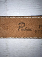 New Brown Genuine Leather Perkies Tooled 22” Belt #601 NN-51