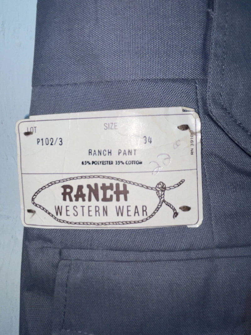 New Vintage Gray Ranch Polyester Pants #P1023 SS-10