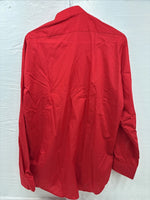 New Classix Red Long Sleeve Button Up English Shirt 16-16.5 Large X-80