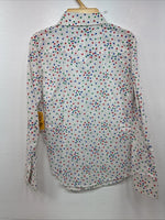 New Women’s Dickson Jenkins White Polkadot Long Sleeve Pearl Snap Size 38 LL-93