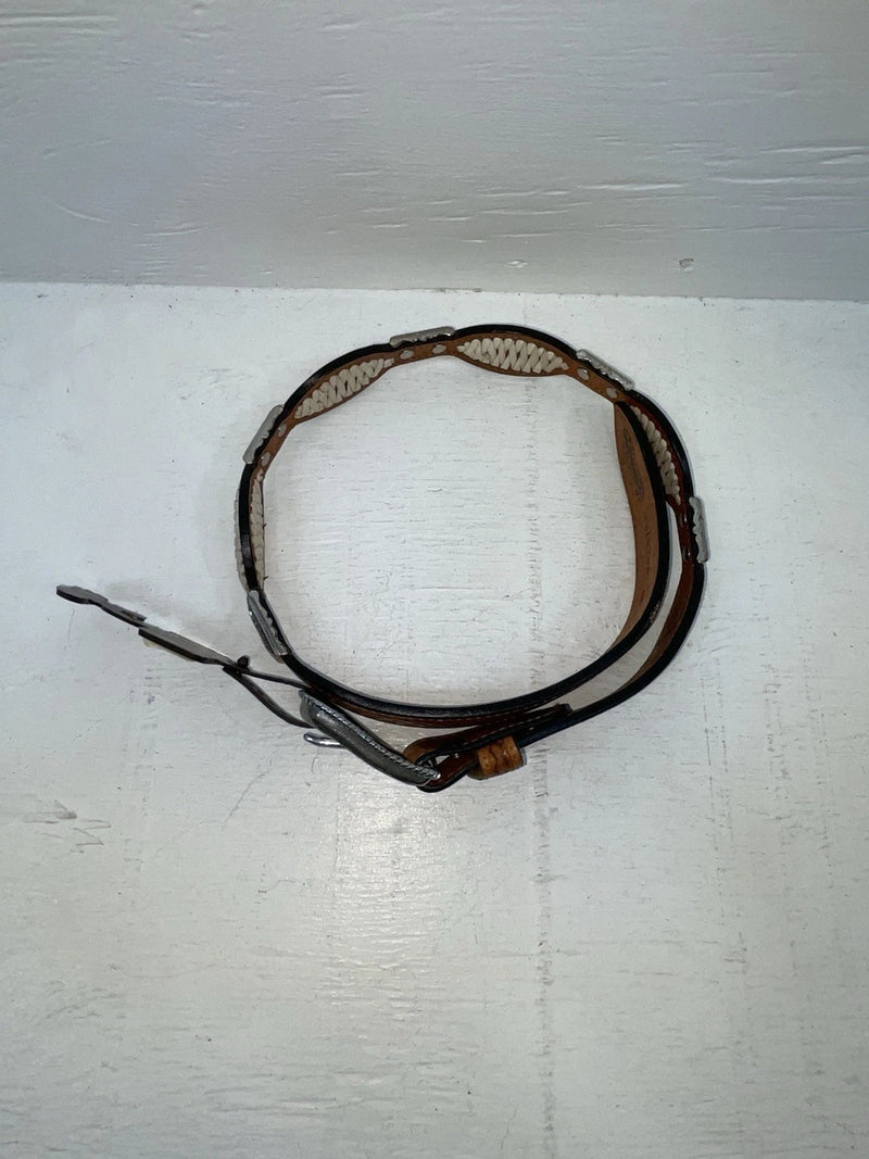 New Brown Genuine Leather Nocona Weaved And Pendent 28” Belt #2216448 NN-18
