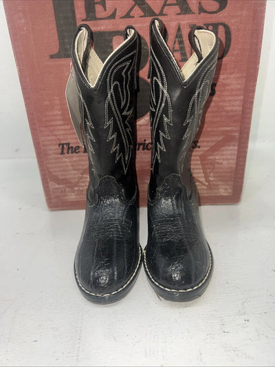 New Children’s Black Bronco Cowboy Boots. 9 D. 24-15
