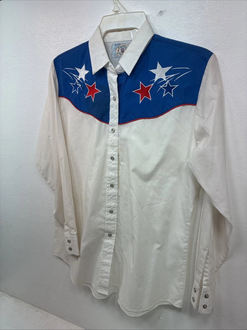 New Women’s Country Charmer White Long Sleeve Pearl Snap Medium KK-104