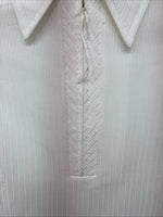 New Women’s H Bar C White Stripe Long Sleeve Half Zip Show Shirt Small YY-123