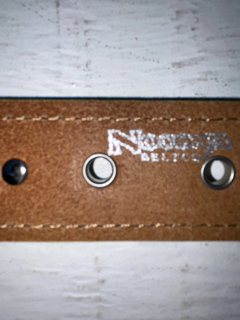 New Brown Genuine Leather Nocona Bling And Green Border 20” Belt #N4410223 NN-82