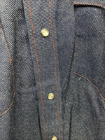 New Men’s Karman Blue Jena Long Sleeve Pearl Snap 15 Medium AA-75