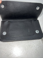 New Black Split Leather Chain Belt Wallet P-500