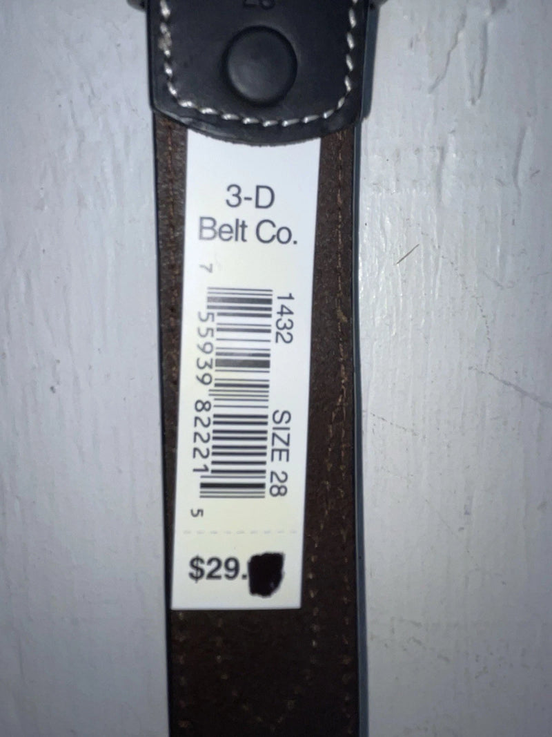 New Brown Genuine Leather 3D Weaved And Silver Pendent 28” Belt #1432 JJ-156