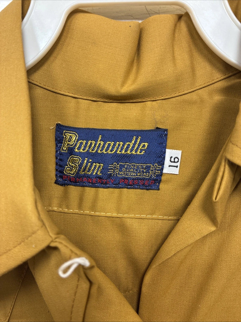 New Kids Panhandle Slim Yellow Long Sleeve Pearl Snap Large CC-75