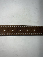 New Nocona Brown Fur Genuine Leather Belt Small #N3441002 W-18