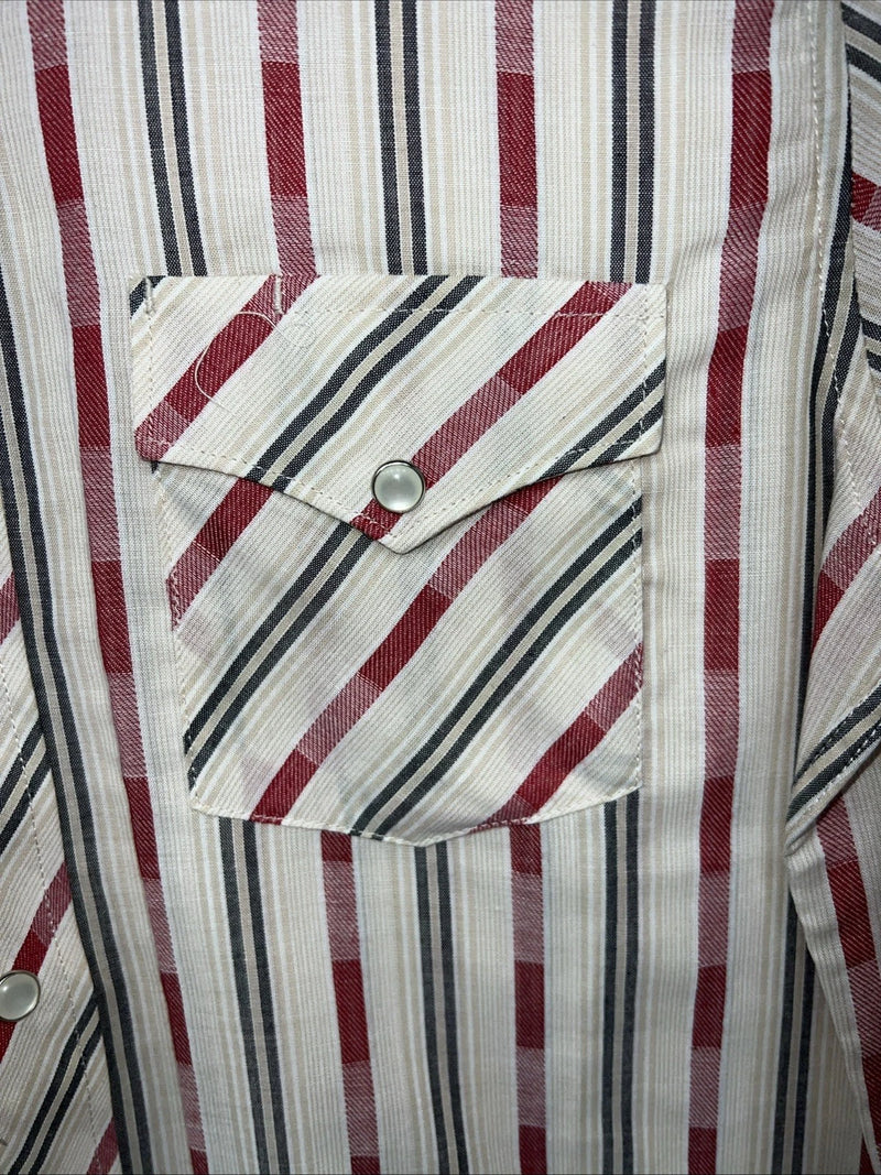 New Children’s Pink Stripped White House Long Sleeve Pearl Snap Shirt. XL S-39