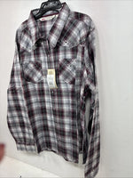New Women’s Cumberland Purple Plaid Long Sleeve Pearl Snap Size 3X KK-85