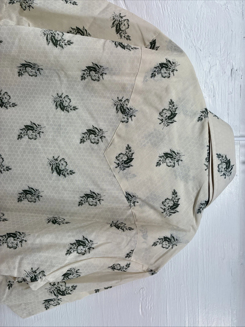 New Men’s Champion Western Yellow Floral Short Sleeve Pearl Snap Small J-74