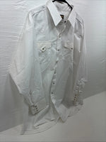 New Men’s Panhandle White Western Long Sleeve Pearl Snap 2XL E-71