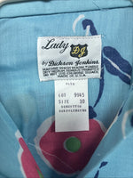 New Women’s Dickson Jenkins Blue Floral Long Sleeve Pearl Snap Size 30 KK-92