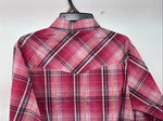 New Women’s Cumberland Pink Plaid Long Sleeve Pearl Snap Medium II-107