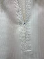 New Women’s H Bar C White Stripe Long Sleeev Half Zip Size Large TT-91