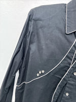 New Women’s Mine & Bills Black Design Long Sleeve Button Up Large MM-126