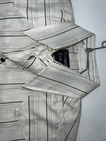 New men’s Panhandle slim white Stripped Pearl Snap Short Sleeve 14.5 Small A-179