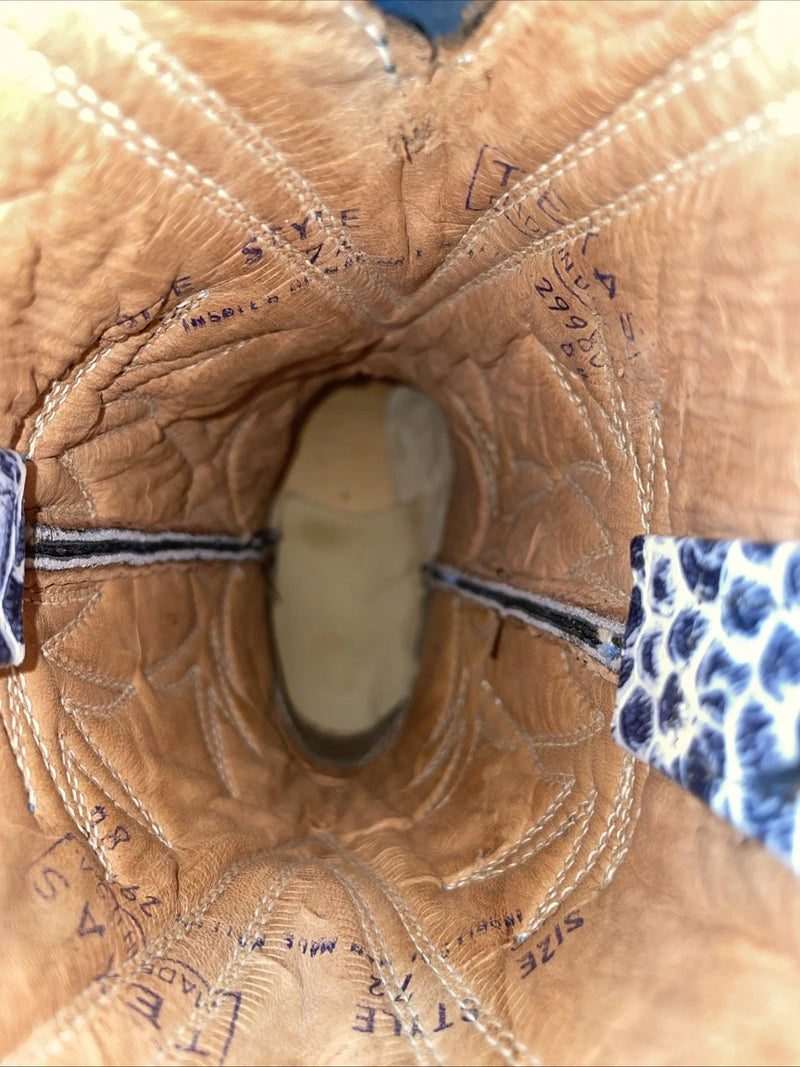 New Women’s Blue Snake Skin Texas Brand Cowboy Boots. 72 5.5 5 1/2 C. 2-41