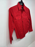 New Boys Western Express Red Long Sleeve Pearl Snap Medium DD-121