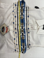New Women’s Cumberland White Designed Short Sleeve Pearl Snap Medium LL-76
