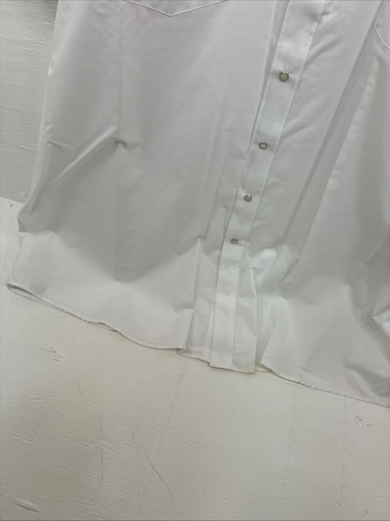 New Men’s White Horse White Shirt Sleeve Pearl Snap 4XL E-96