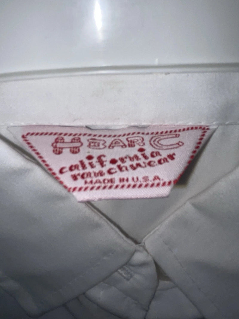 New Women’s White And Colored H Bar C Long Sleeve Button Up Shirt M 3B-87