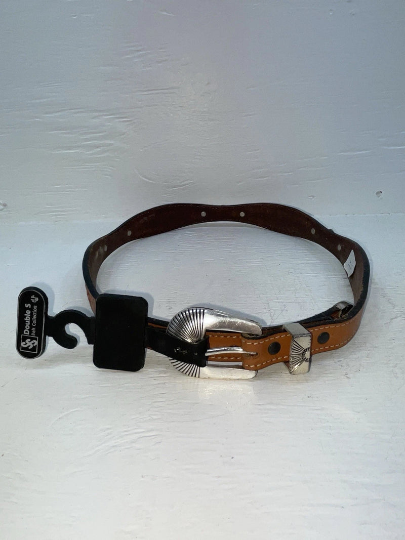 New Brown Genuine Leather Double S Weaved 28” Belt #3219248 NN-11