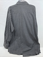 New Men’s White Horse Black White Checkered Long Sleeve Pearl Snap 3XL E-59