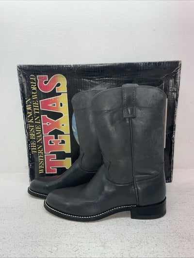New Men’s Gray Texas Brand Cowboy Boots. 8802 7.5 7 1/2 D. 1-76