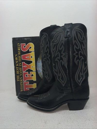 New Men’s Black Texas Brand Cowboy Boots. 7800 8.5 8 1/2 D. 4-116