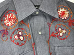 New Women’s Champion Westerns Navy Long Sleeve Button Up Shirt 14.5/33 3B-77