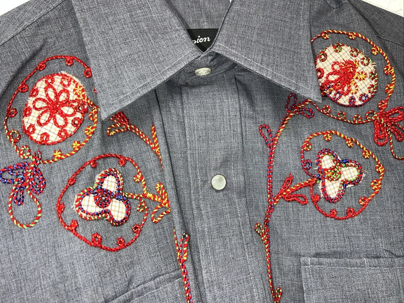 New Women’s Champion Westerns Navy Long Sleeve Button Up Shirt 14.5/33 3B-77