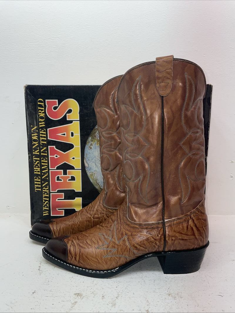 New Men’s Brown Texas Brand Cowboy Boots. 1081 11 D. 8-83