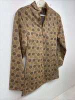 New Women’s Panhandle Slim Gold Blue Long Sleeve Zip Up Shirt Size 10 TT-80
