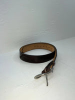 New Maroon Genuine Leather Stitched 34” Belt #6985 Z-166