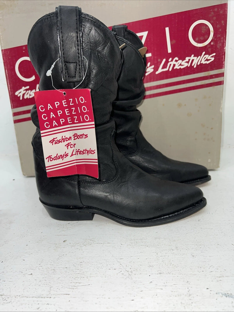 New Women’s Black Capezio Short Cowboy Boots. L630 6 M. 19-13