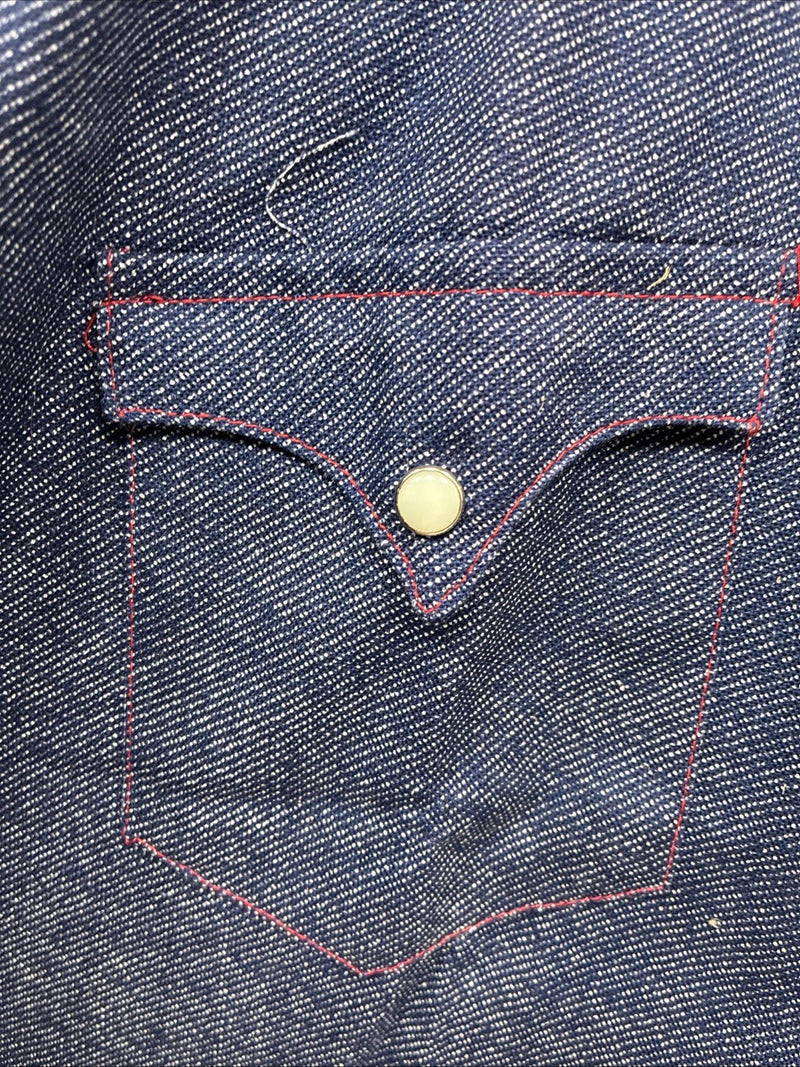 New Kids Tem Tex Blue Jean Long Sleeve Pearl Snap 14 AA-22