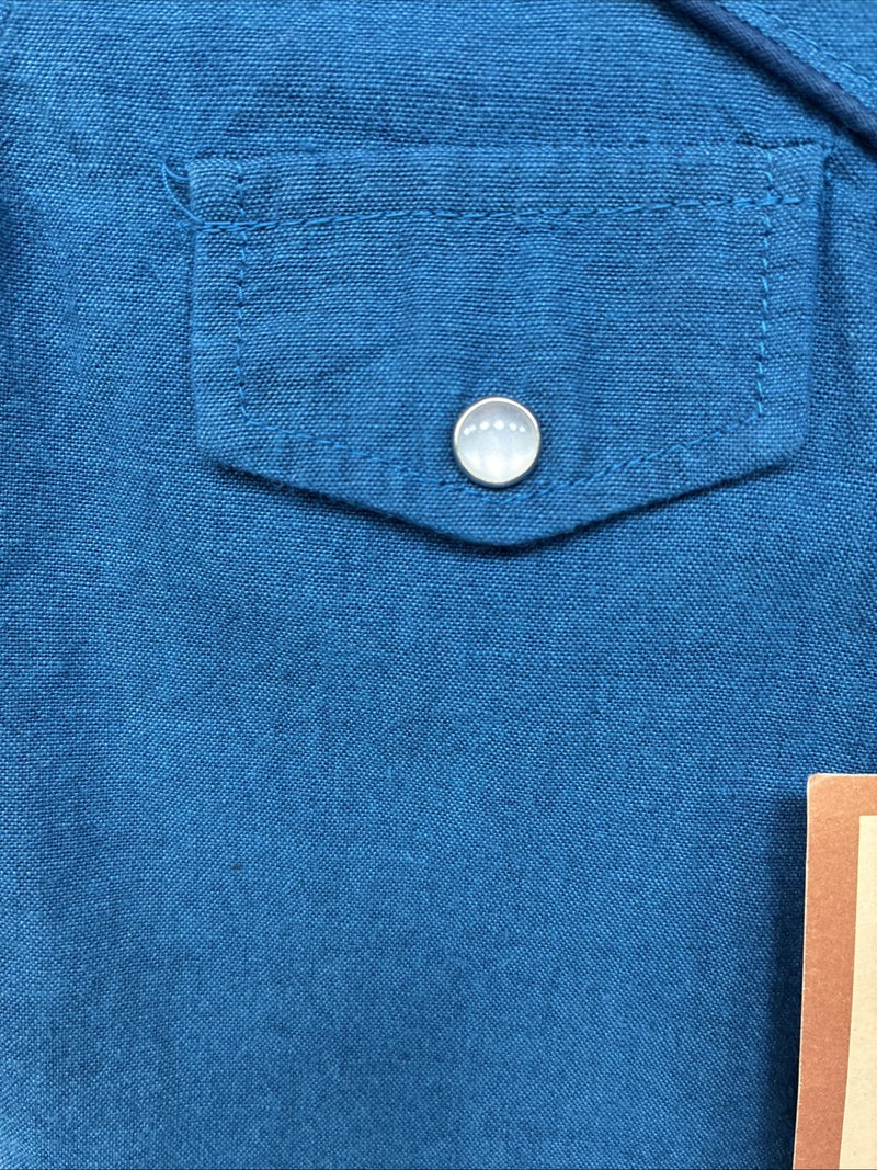 New Kids Denver Blue Long Sleeve Pearl Snap Size 2 DD-148