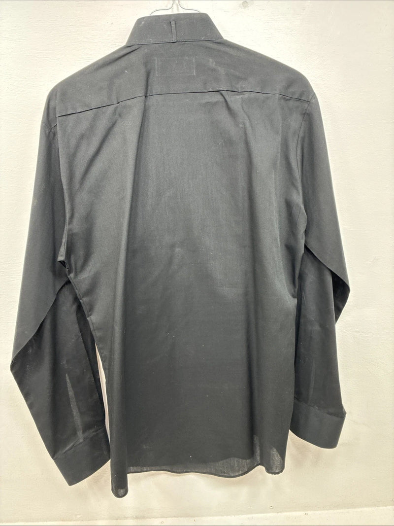 New Chaplin Black Long Sleeve Bottom Up English Shirt Small DD-139