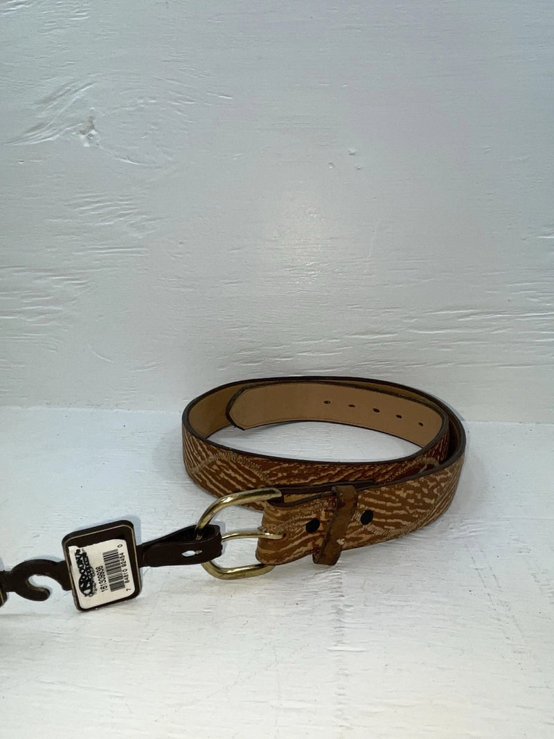 New Brown Genuine Leather Nocona Stitched And Textured 36” Belt #1613099 JJ-74