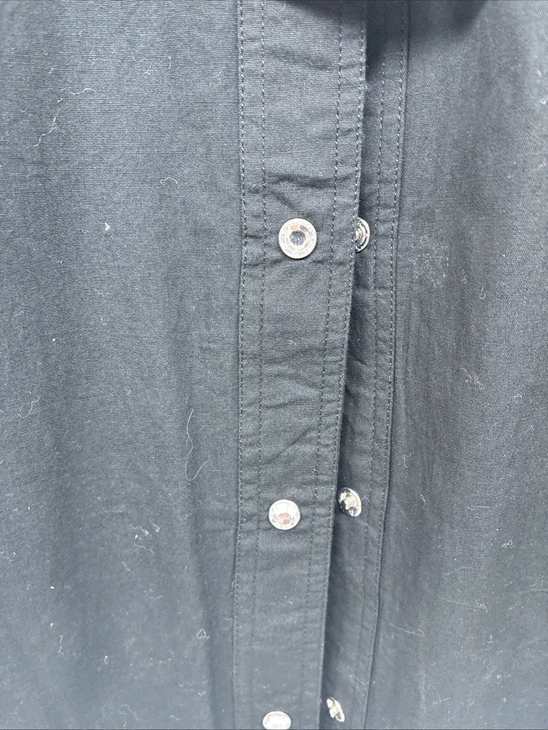 New Women’s Cumberland Black Gem Long Sleeve Pearl Snap 1XL GG-45