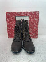 New Youth Brown Lace Up Texas Brand Cowboy Boots. B 1361 6 D. 2-149