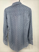 New Men’s Miller Blue Deigned Long Sleeve Pearl Snap 15.5 Medium II-103
