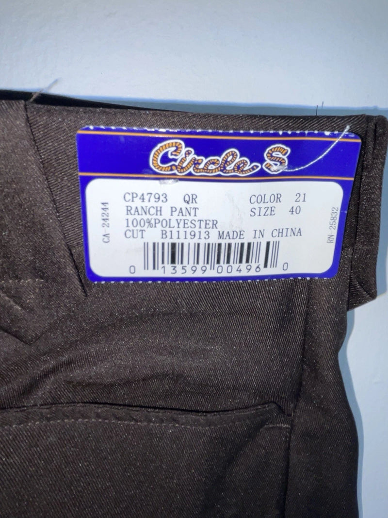 New Vintage Brown Circle S Polyester Pants #CP4793 3B-11