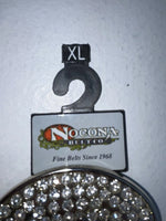 New Black Genuine Leather Nocona Silver Bling Cross XL Belt #N1330999 Z-80