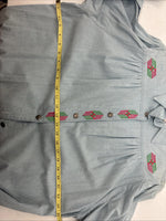 New Women’s Pointer Wear Blue Design Long Sleeve Button Up Size 10 KK-44