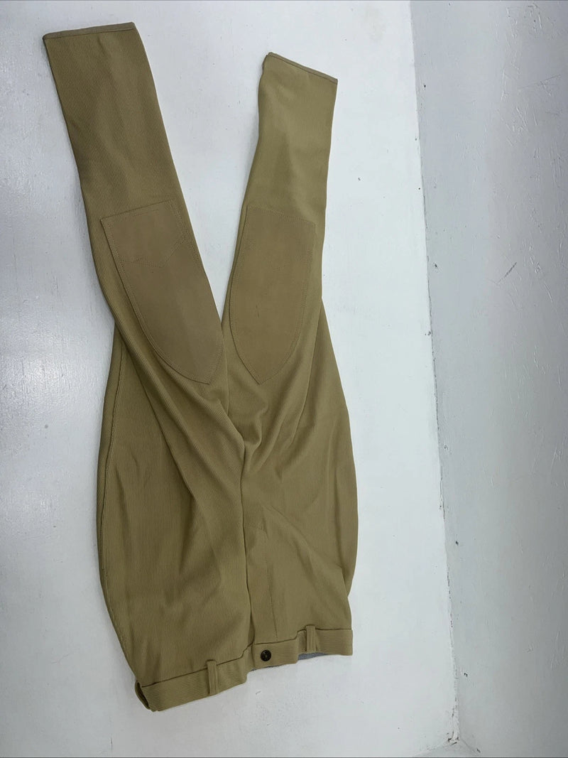 New Women’s Tan ABETTA English Breeches. 34 L  912BEL34 Knee Patch C-29