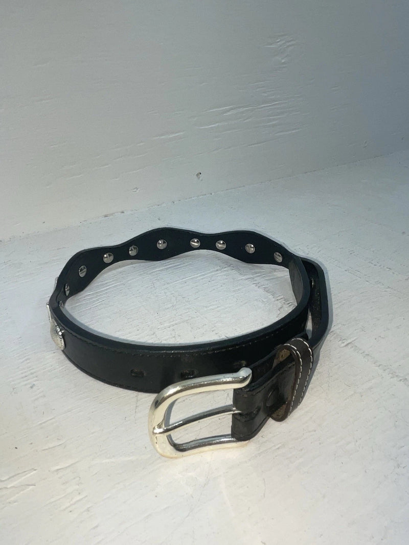 New Black Genuine Leather Nocona Silver Pendent 22” Belt #N4412001 NN-93